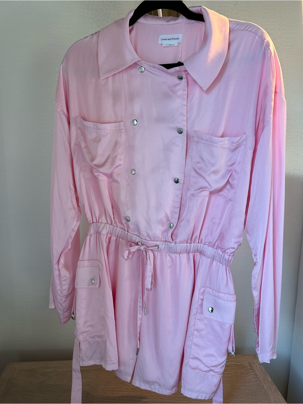 NEVER WORN! Lovers + Friends Blush Pink Button-Front Shirt - Picture 2 of 5